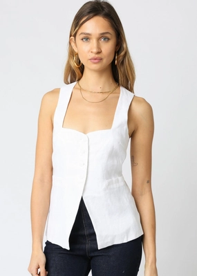ContouredPanels MinimalistAesthetic BLAIR LINEN VEST