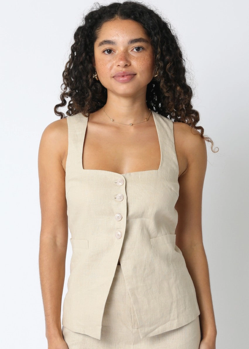BLAIR LINEN VEST ReinforcedEdges