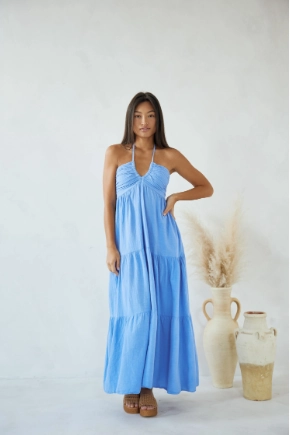 SmoothEdgeFinish Texture Style Blanco By Nature Crochet Maxi Dress