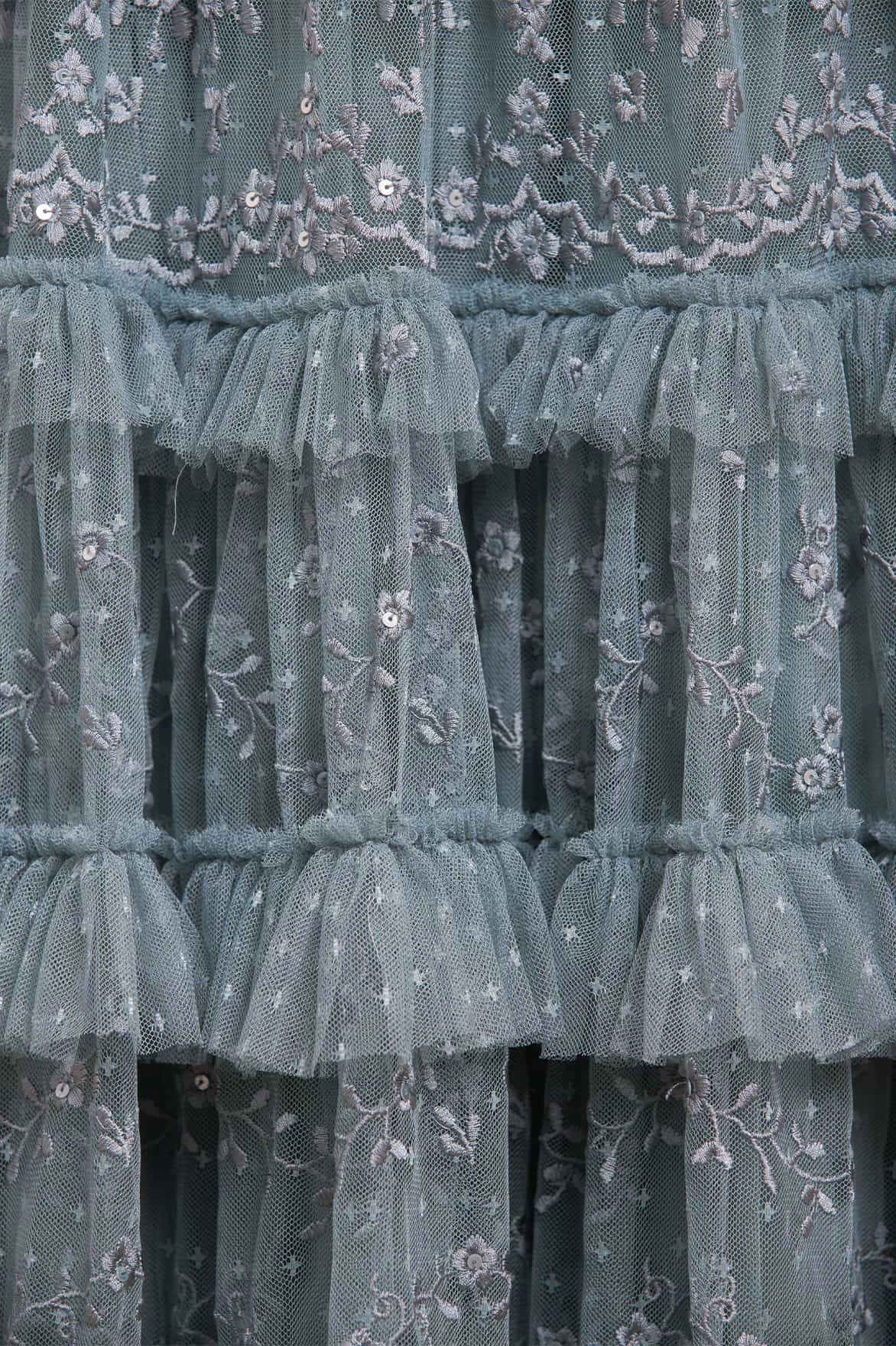 Low-Waist Feminine Vibe Blossom Lace Ankle Gown