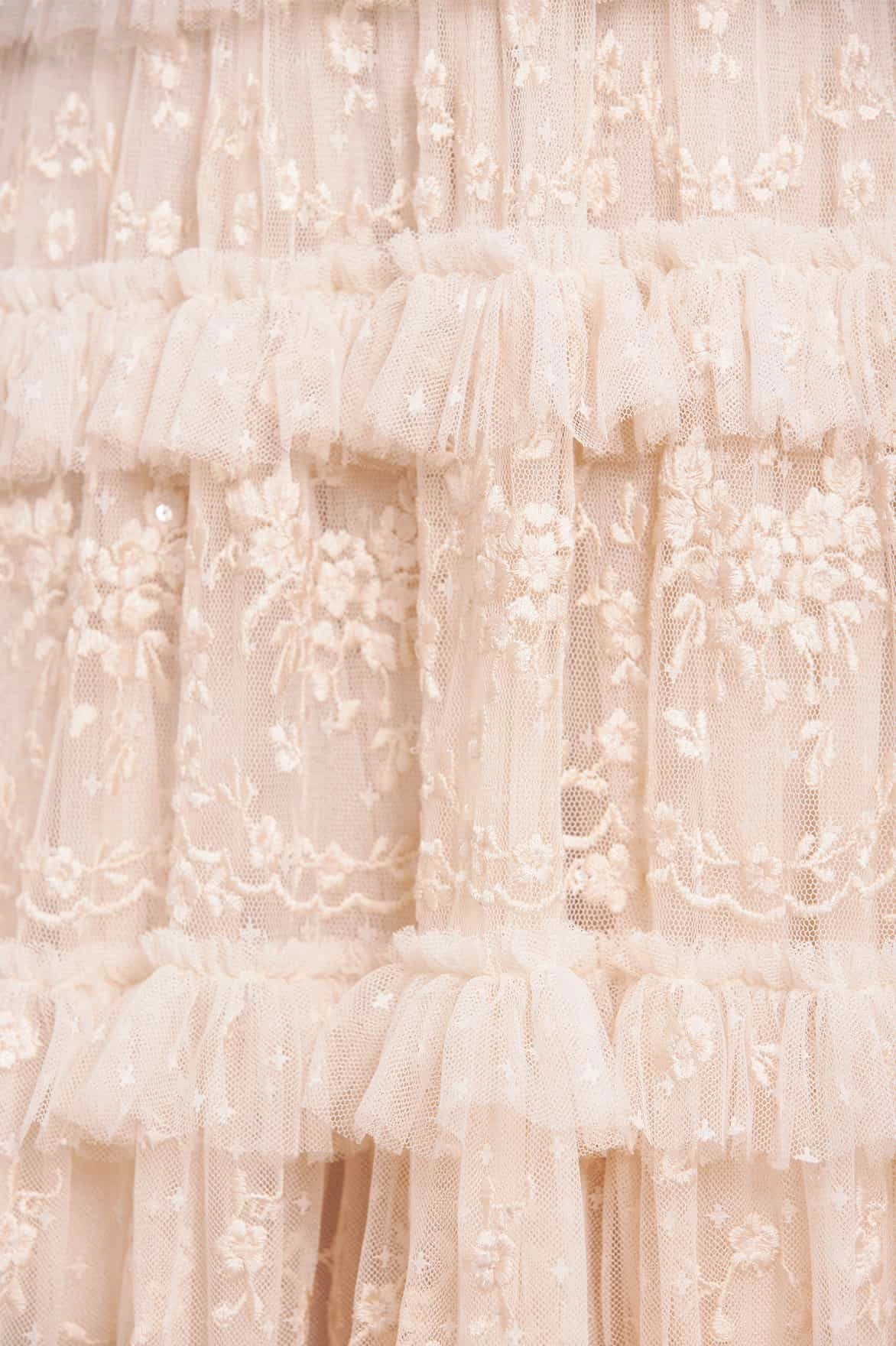 Blossom Lace Ankle Gown Casual Wear Pure Color