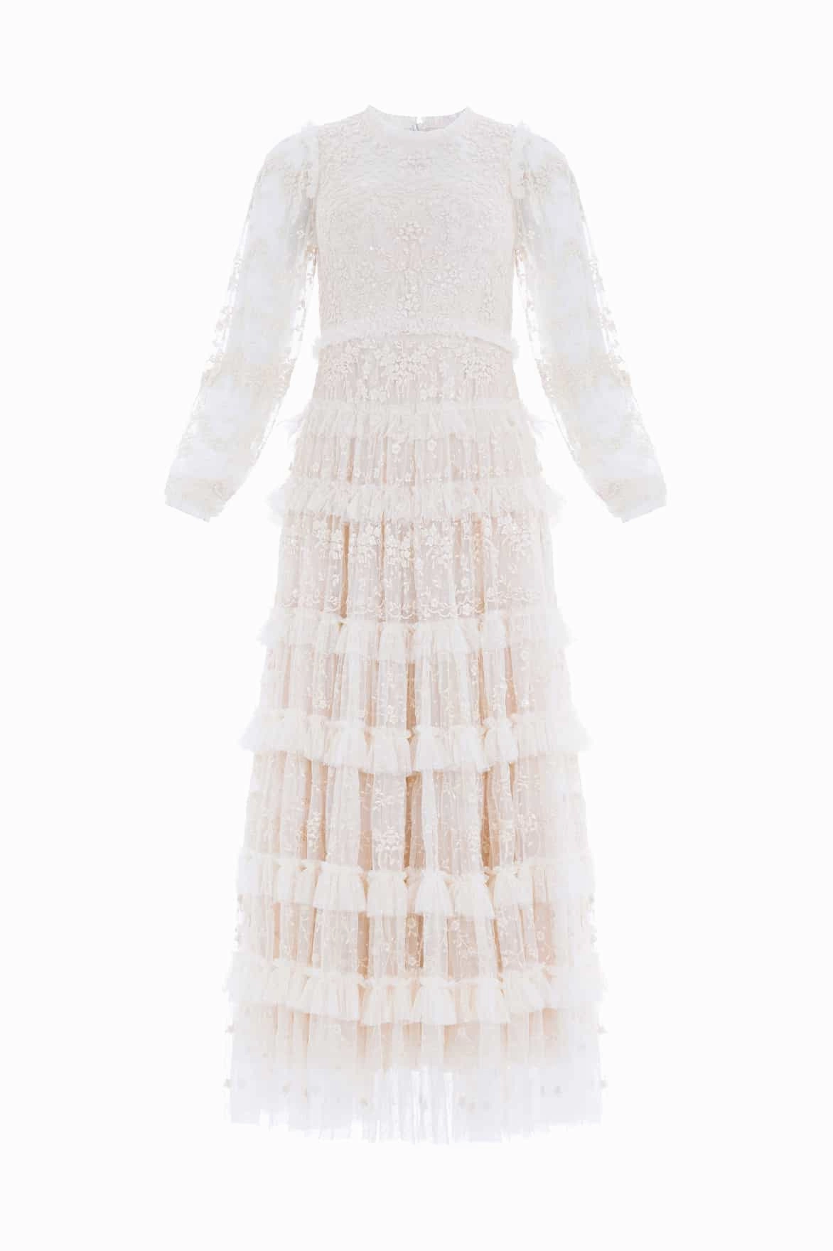 Texture Flow Classic Mood Blossom Lace Ankle Gown