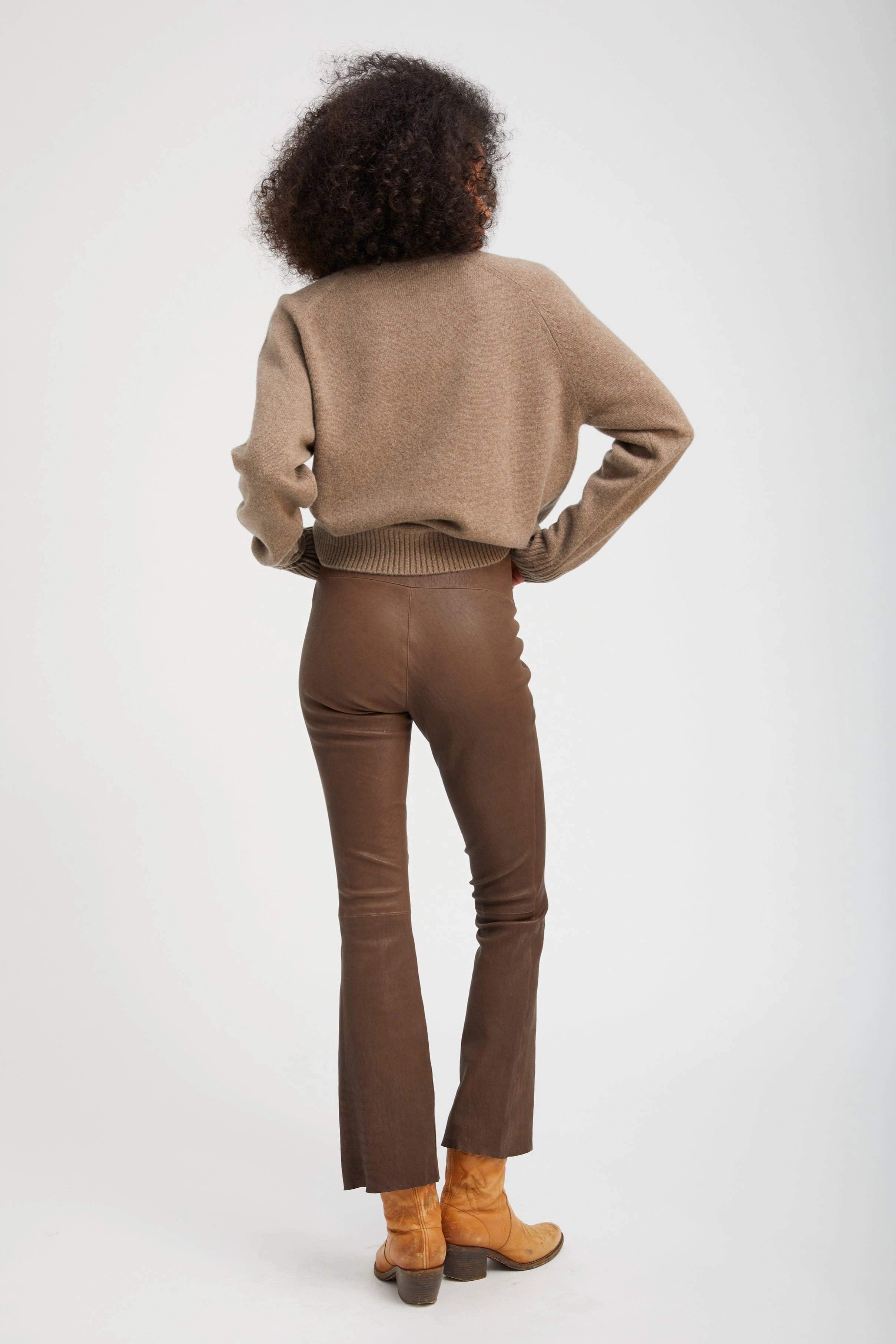 Truffle Leather Ankle Flare Breathable Fabric Morning Stretch sporty wear