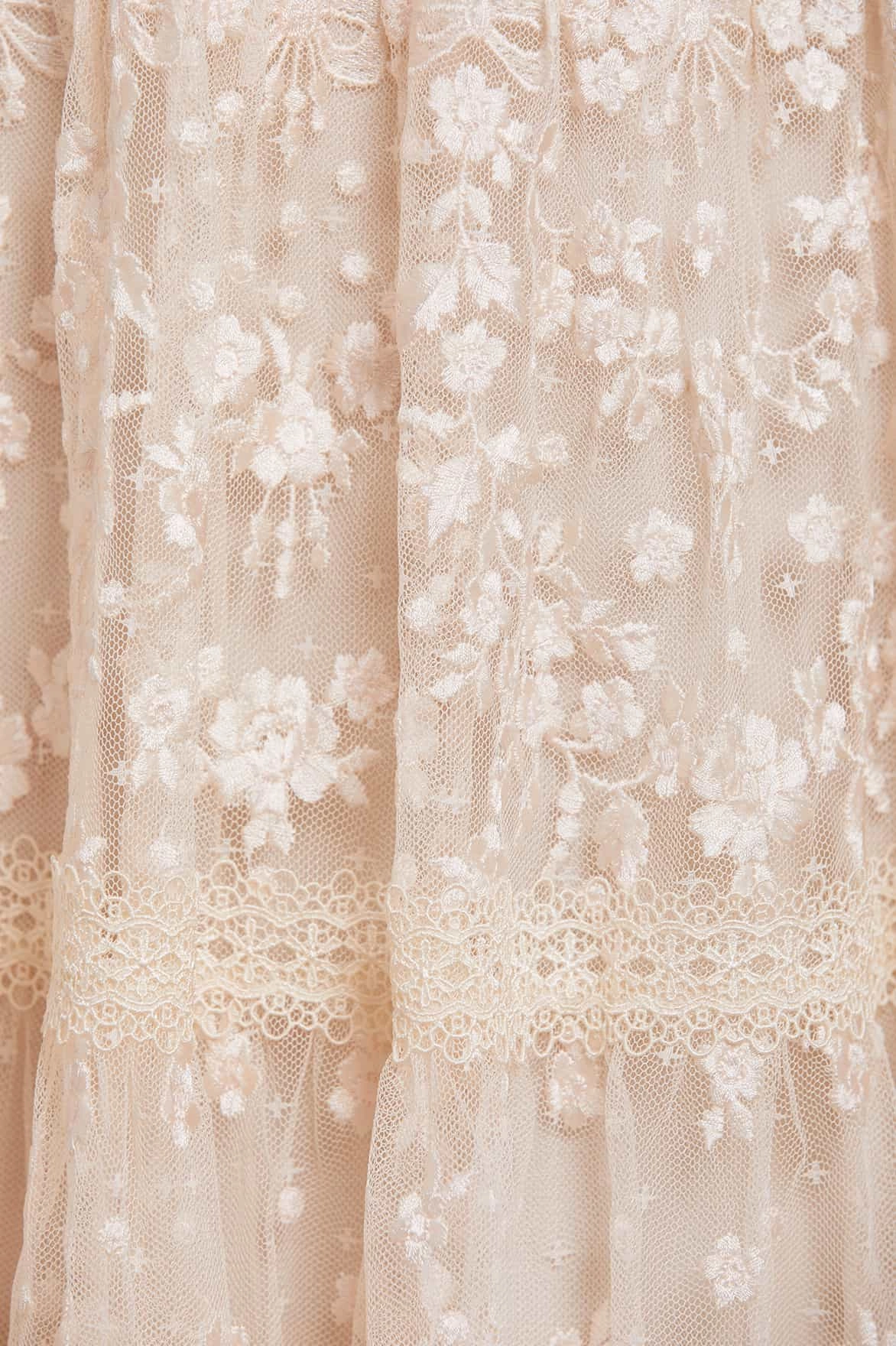 Piped-Edge Chic Spirit Celestia Ribbon Ankle Gown