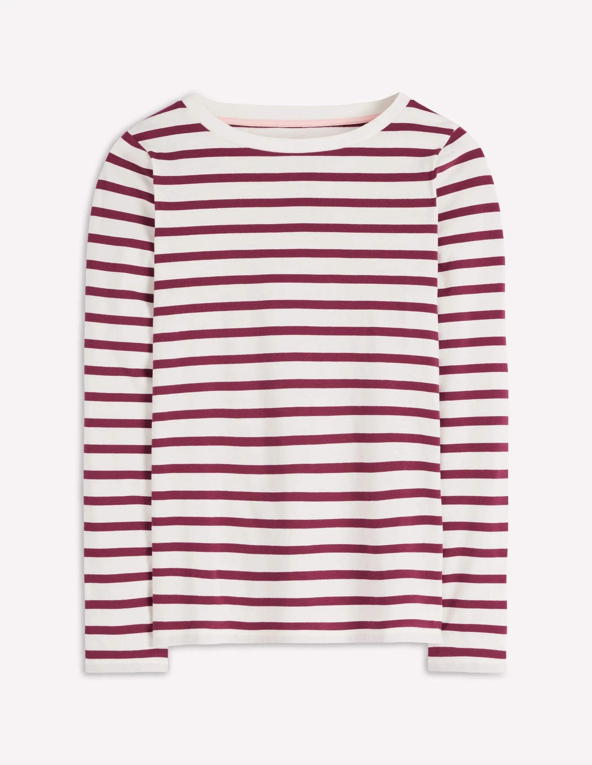 Olivia Long Sleeve Breton-Deep Wisteria Stripe RollUpCuff SnagProof