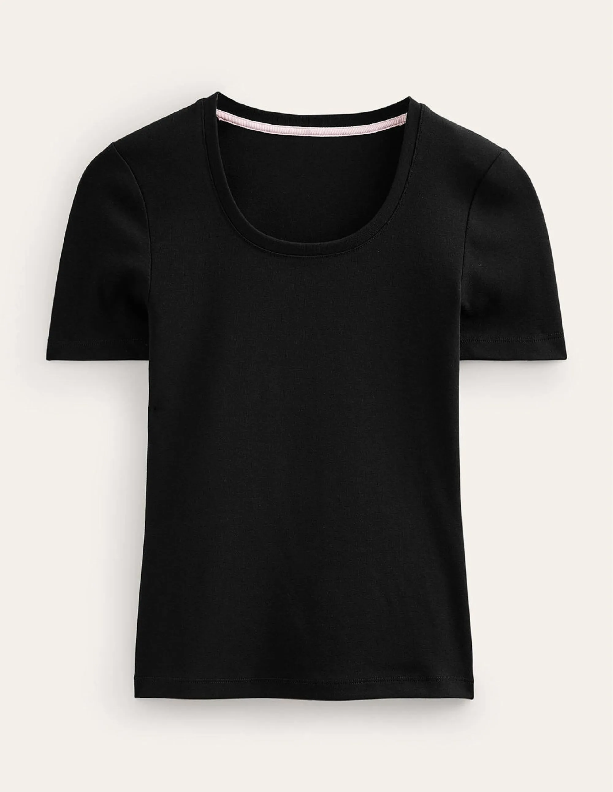 TumbleDryFriendlyMaterial Fitted Shirt Essential Jersey T-Shirt-Black