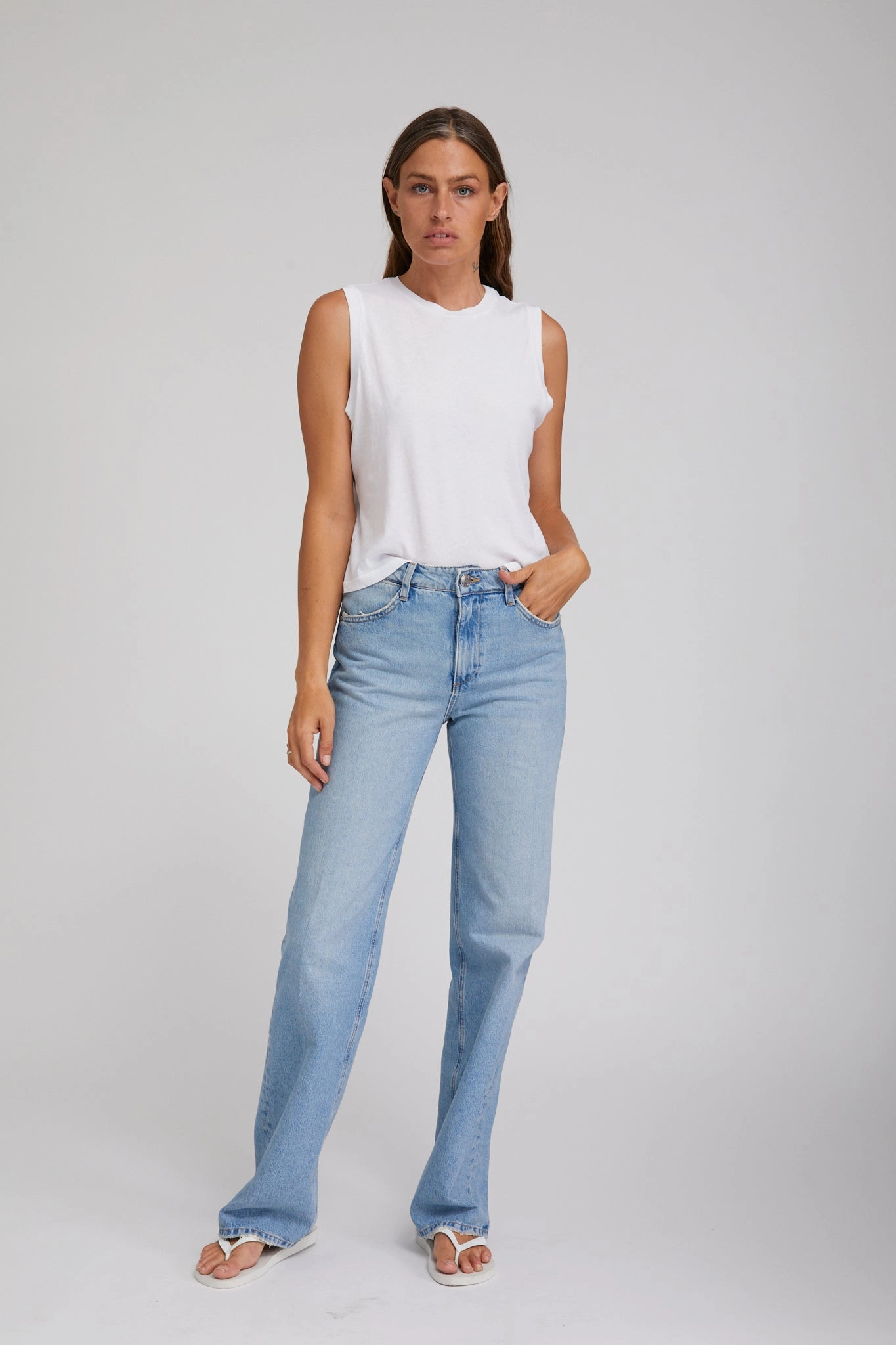 Victoria Loose Straight Denim MultiFunctionalDesign