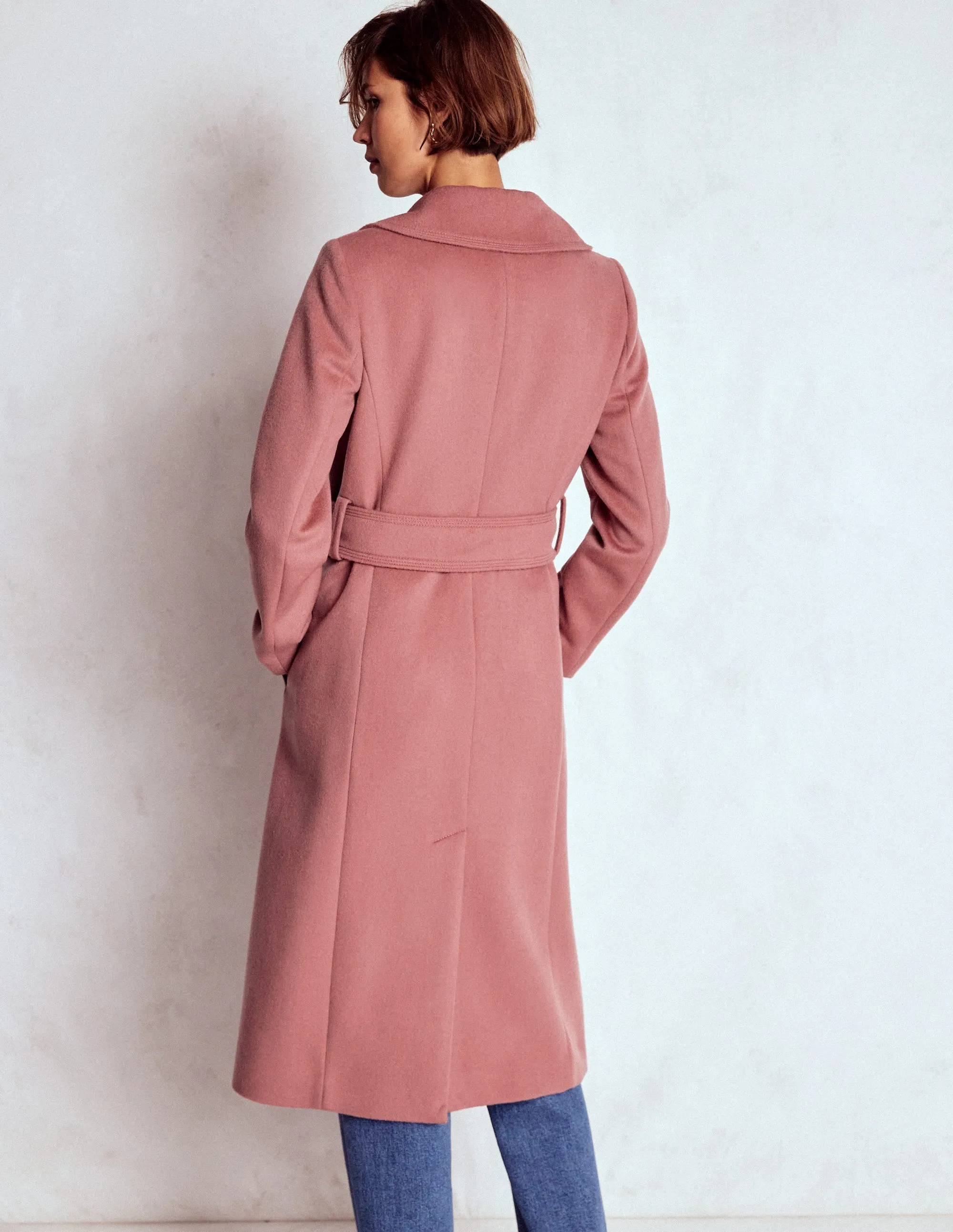 Bow Front Coat-Dusty Pink Travel Must NonIrritatingLining