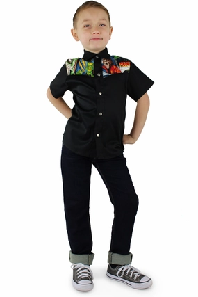 Comfortable Style MultiPocket Configuration Boy's Monster Western Top #BMWT