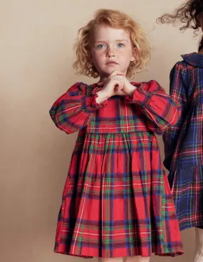 Madeline Long Sleeve Dress-Red Check Chic Tailoring