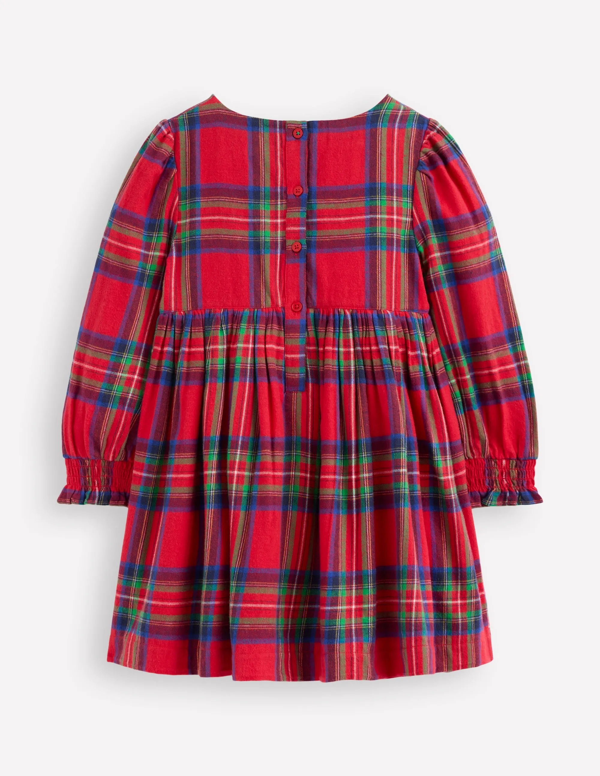 Celebrity-Inspired Work Ease Madeline Long Sleeve Dress-Red Check