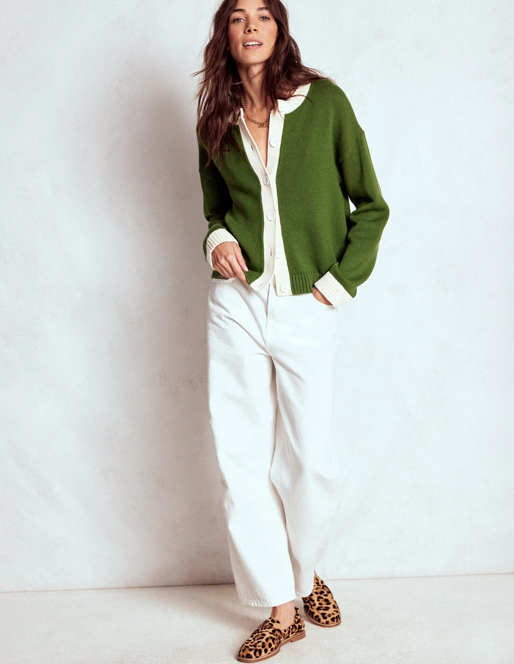 Fashion Ease Stylish Staple Jemma Chunky Cotton Cardigan-Promenade Green
