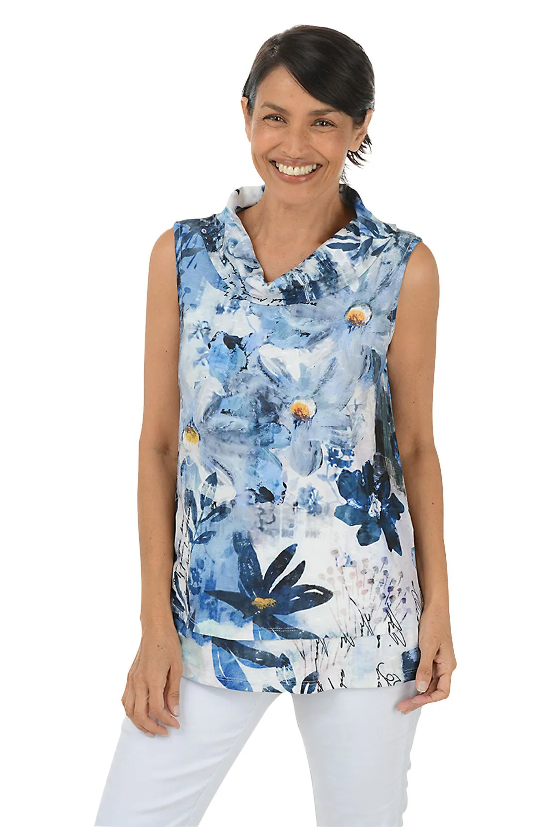 Carolina Cowl Neck Sleeveless Top Fashion Blouse