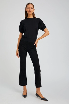 Wrinkle Resistant Luxury Choice Park Run Squat Proof Black Suede Ankle Flare