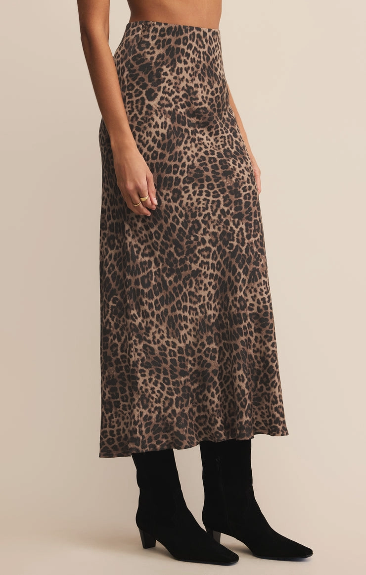 Izabel Leopard Skirt in Desert Tan mix and match