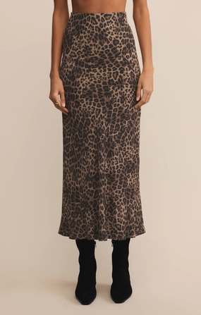 Izabel Leopard Skirt in Desert Tan Soft Outfit