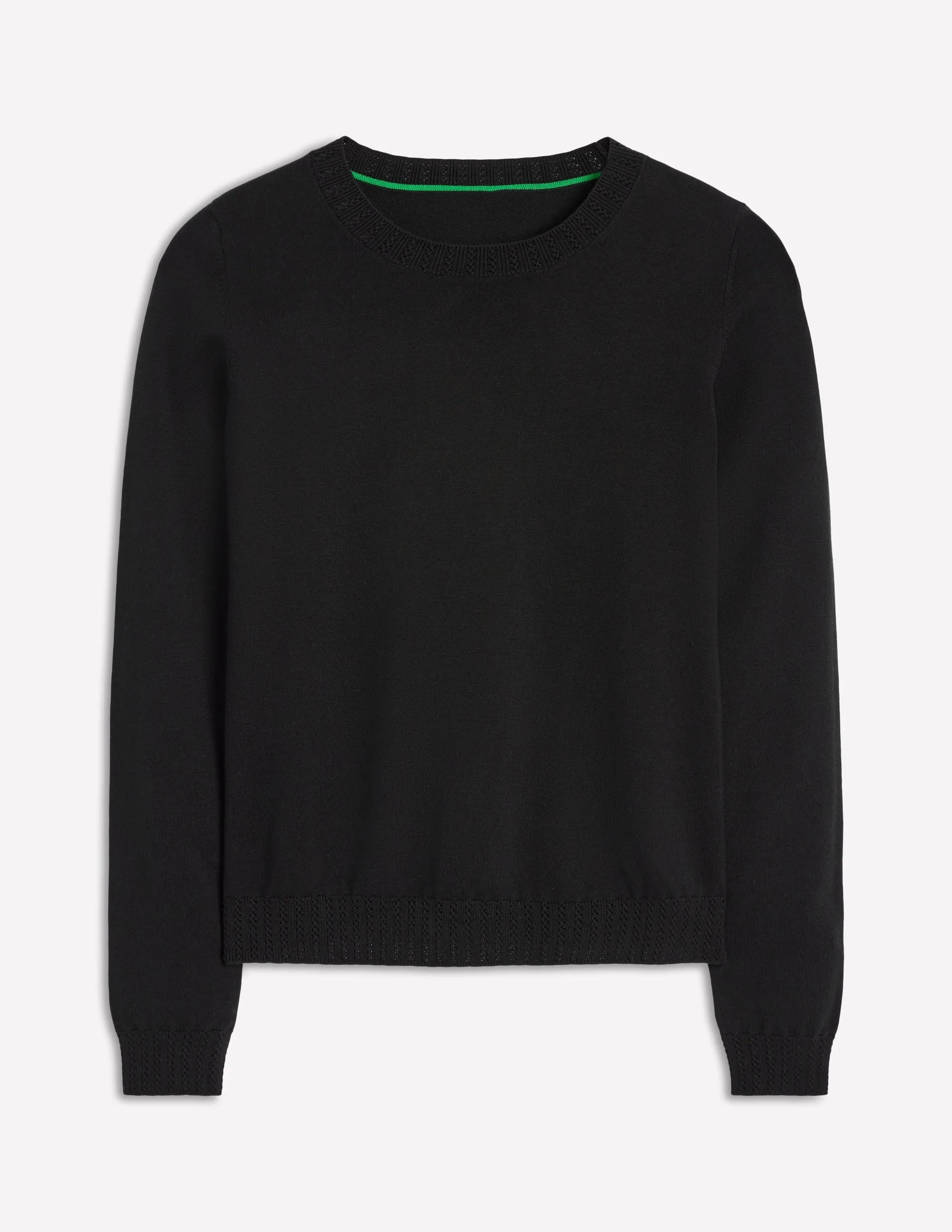 Multipanel Construction Emilia Cotton Crew Jumper-Black