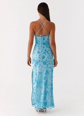 Bright Lights Beaded Maxi Dress - Blue
