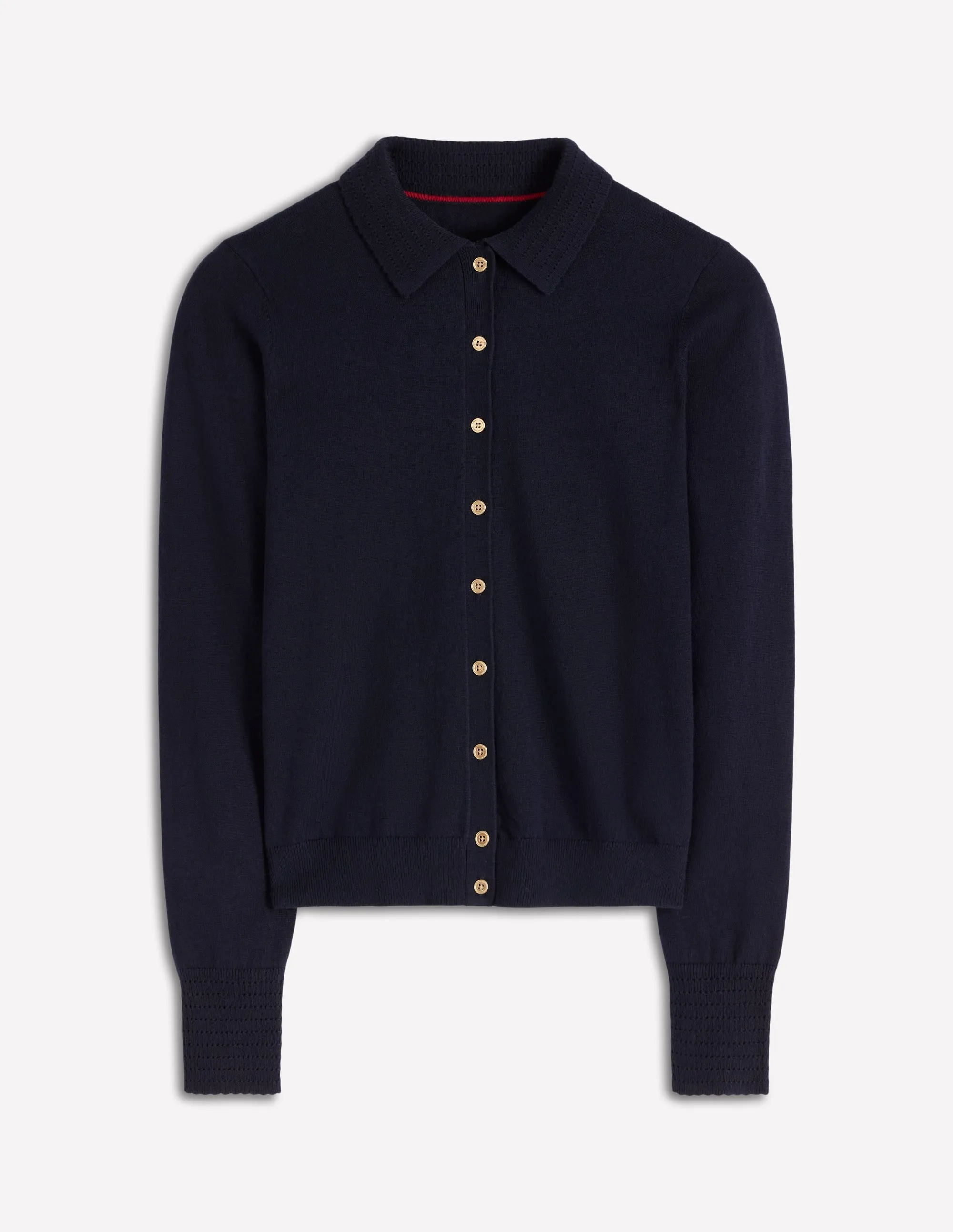 Texture Detail Briony Stitch Cardigan-Navy