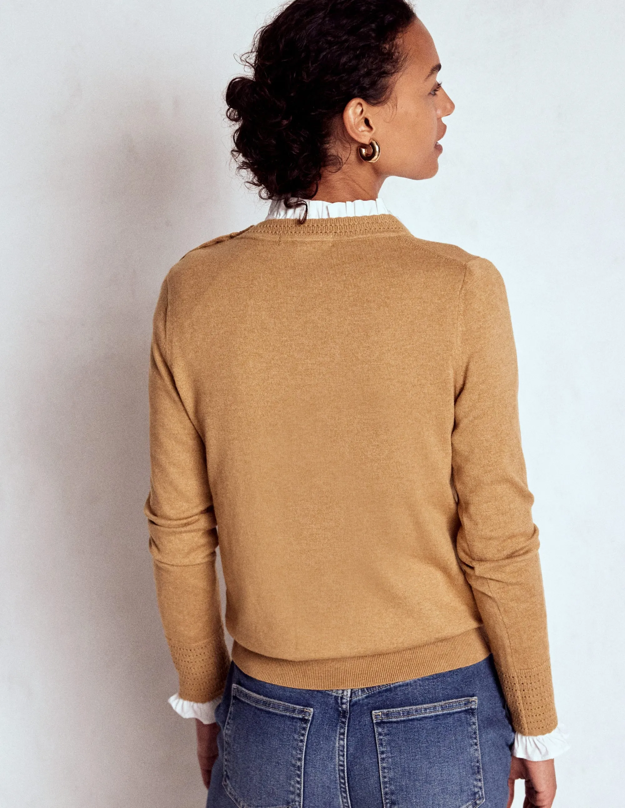 Urban Look Clean Finish Briony Stitch Jumper-Camel Melange