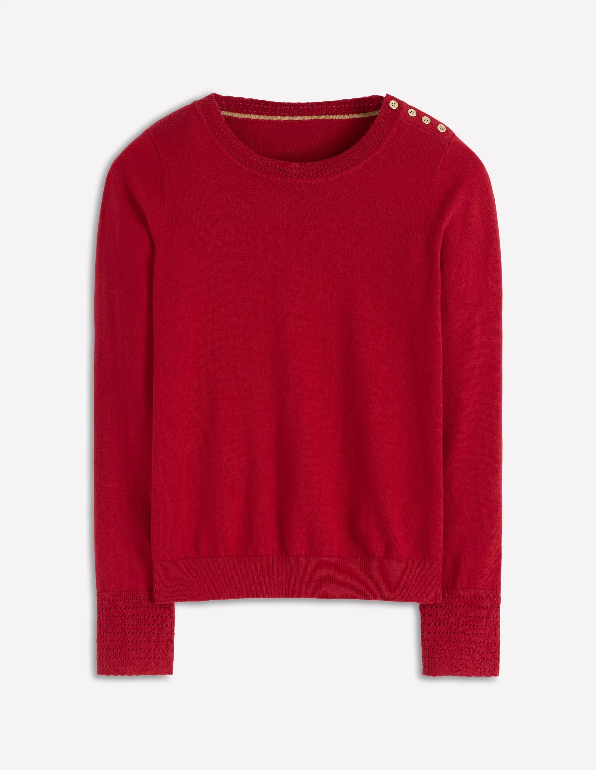 Briony Stitch Jumper-Red Liquorice Lightweight Knit