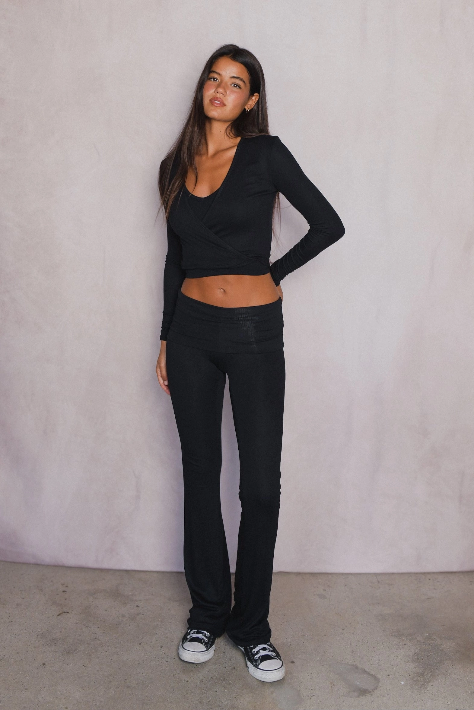 Britney Pants Baby Ribbed - Black Effortless Layer Minimal Bulk