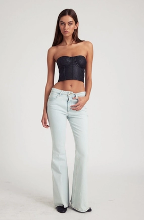 Durable Interlock Stitch ButtonFront Bruni Ultra Flare Denim