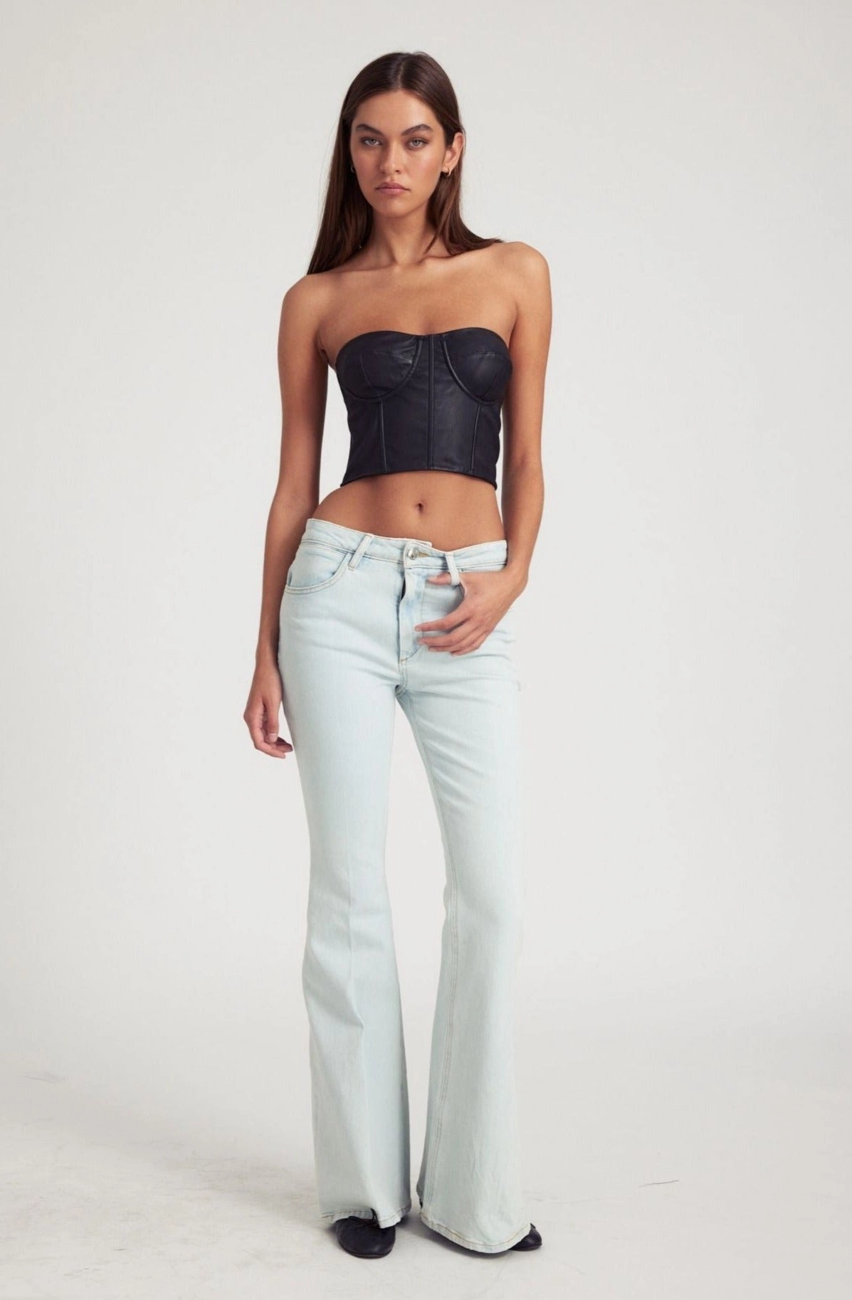 Durable Interlock Stitch ButtonFront Bruni Ultra Flare Denim