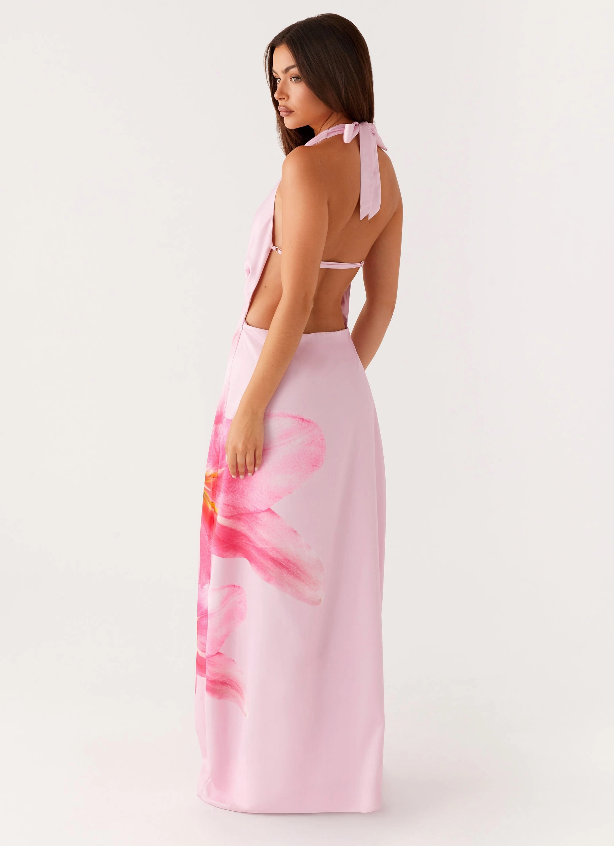 Bryony Cowl Maxi Dress - Pink