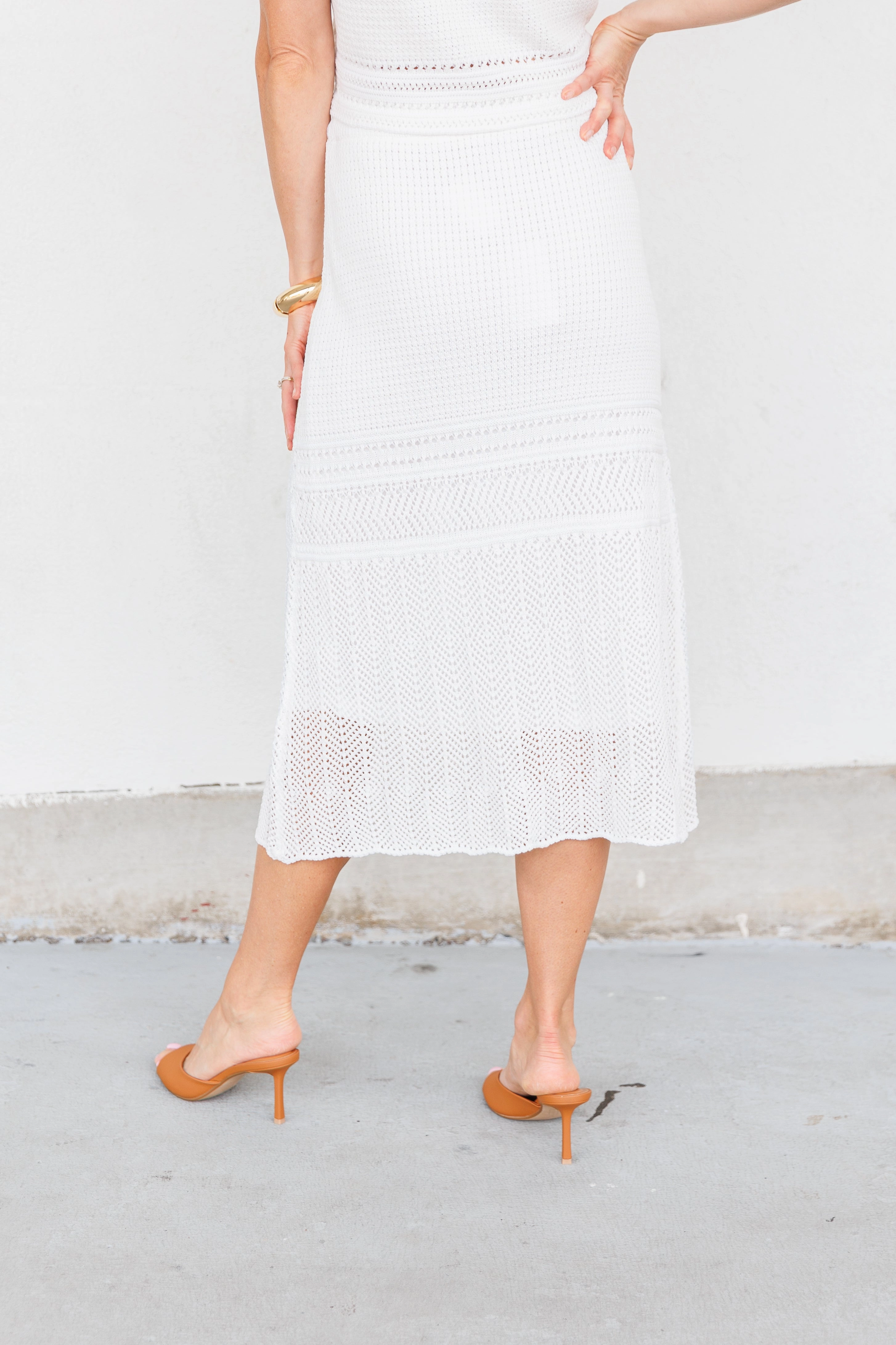Media Feature BRYSON CROCHET MIDI SKIRT