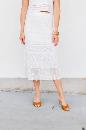 Double Layer Comfortable Feel BRYSON CROCHET MIDI SKIRT