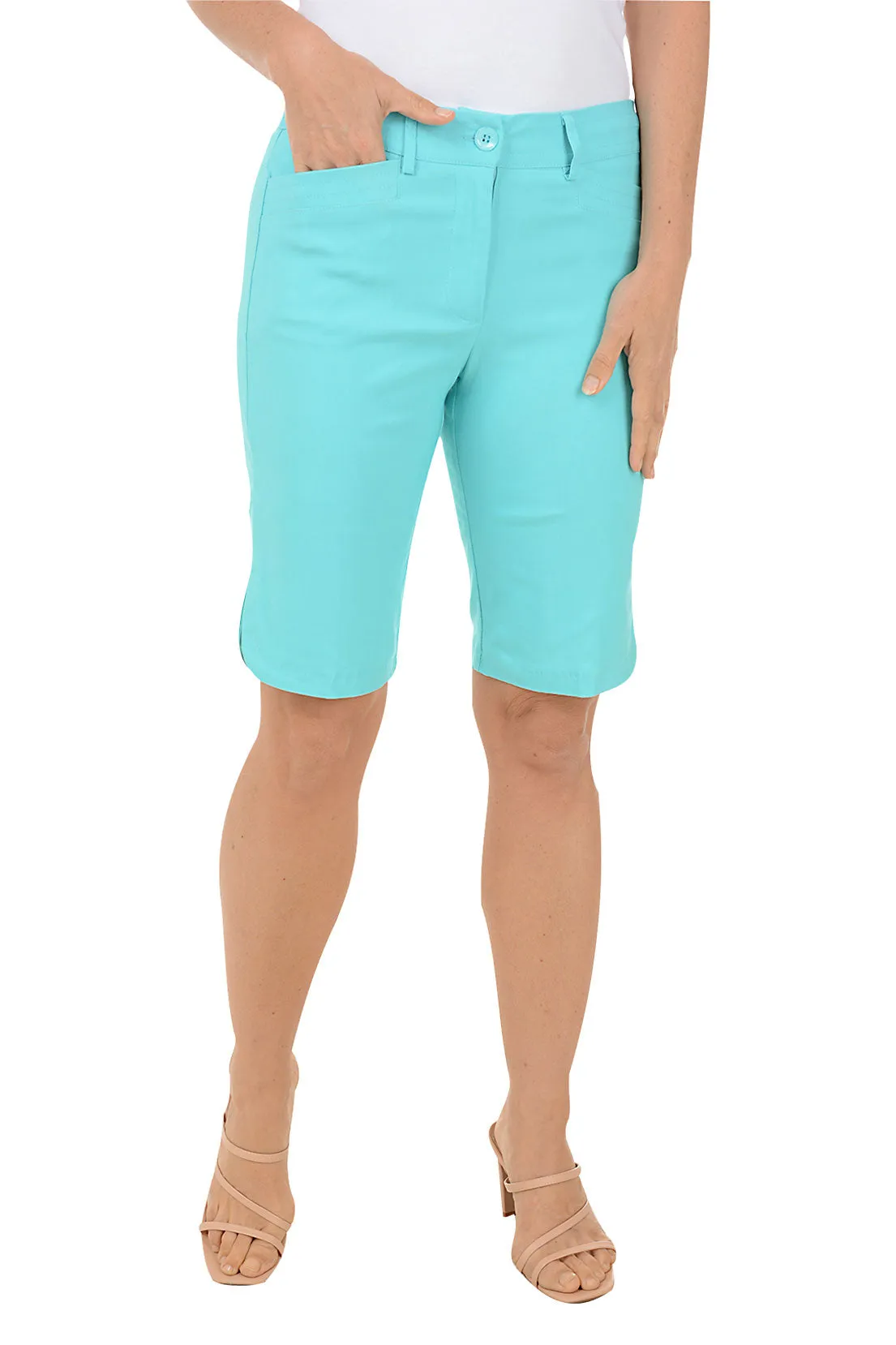 ReinforcedSeams Casual Comfort Fit Button-Front Bermuda Short