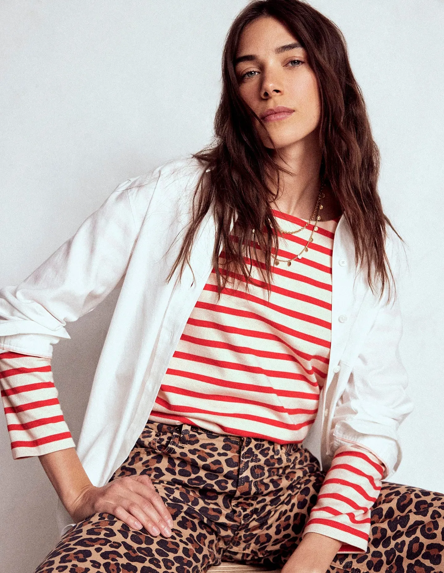 Button Mariner Breton-Ivory and Brilliant Red FrictionResistantEdges