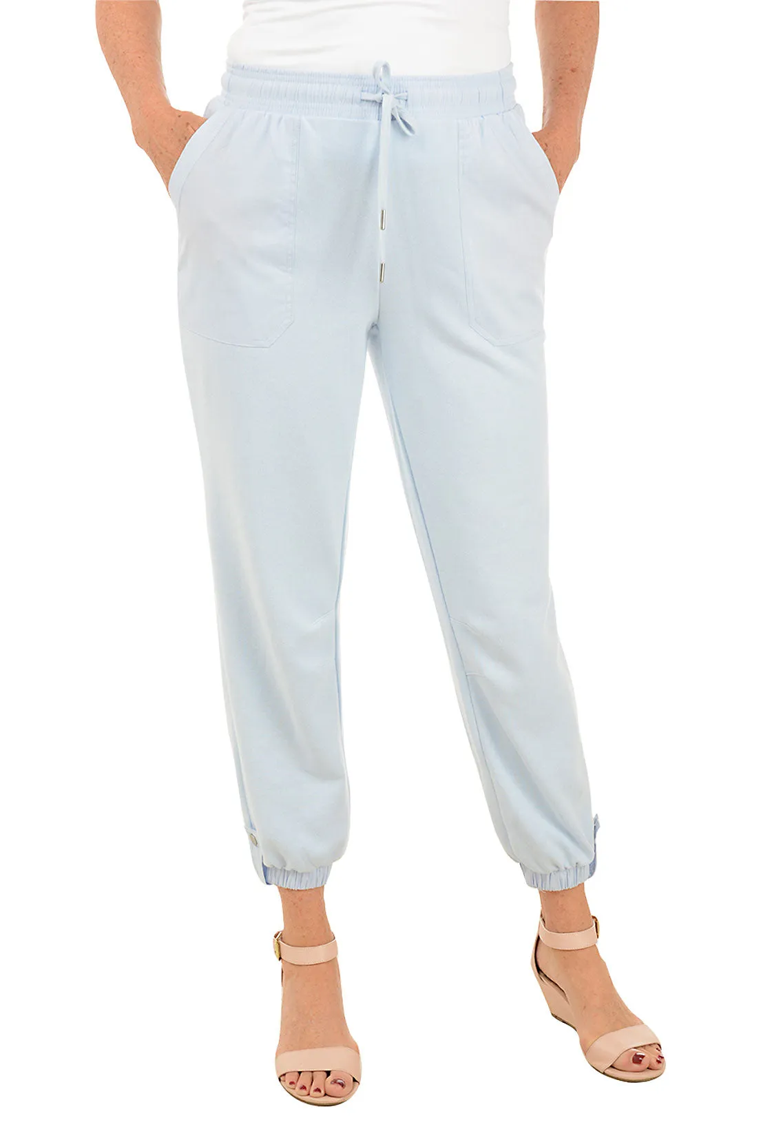 Button Tab Hem Jogger Pant Flattering Fit SeamlessConstruction