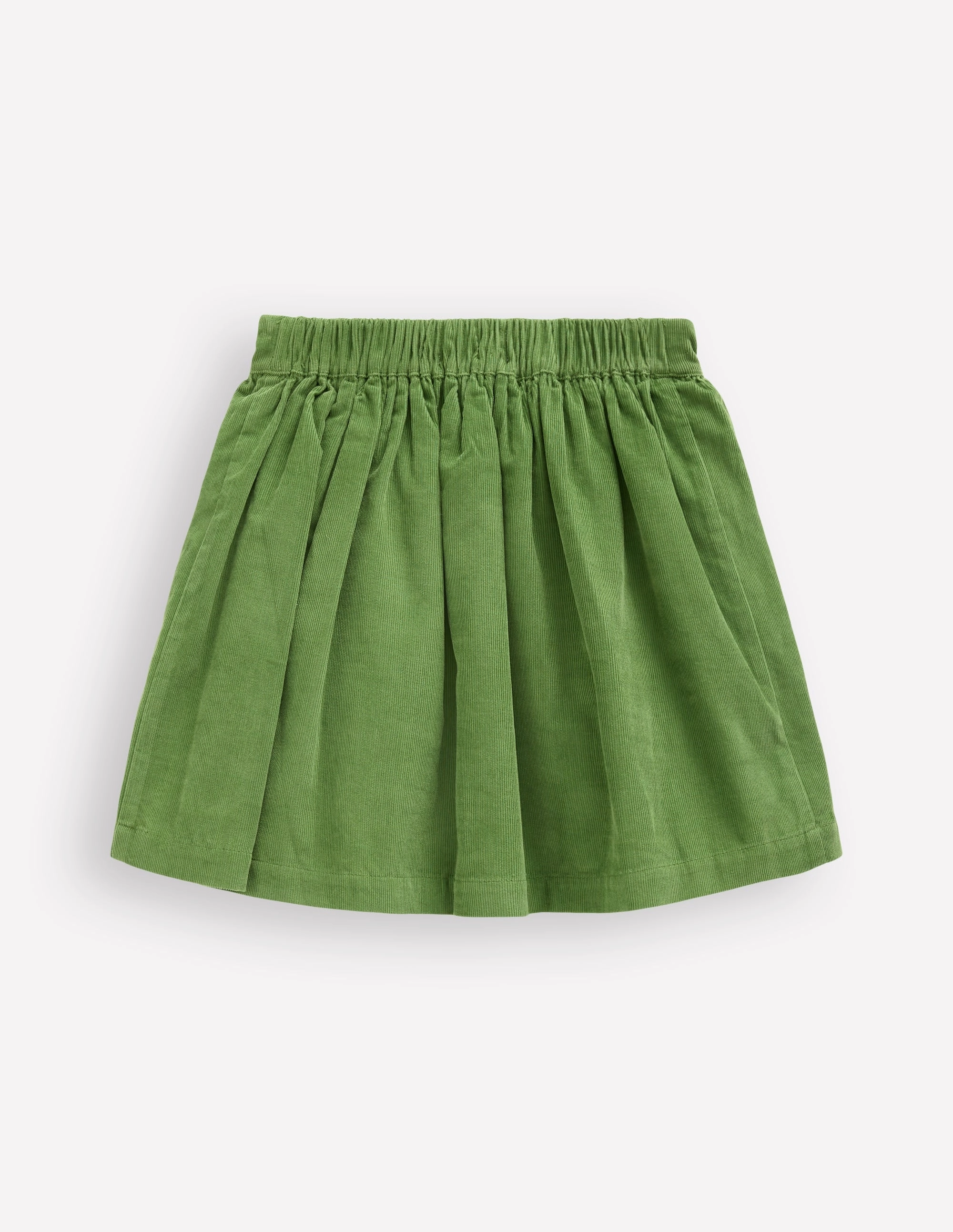 Anti Pilling Fabric Button-through Mini Skirt-Broccoli Green Flowers