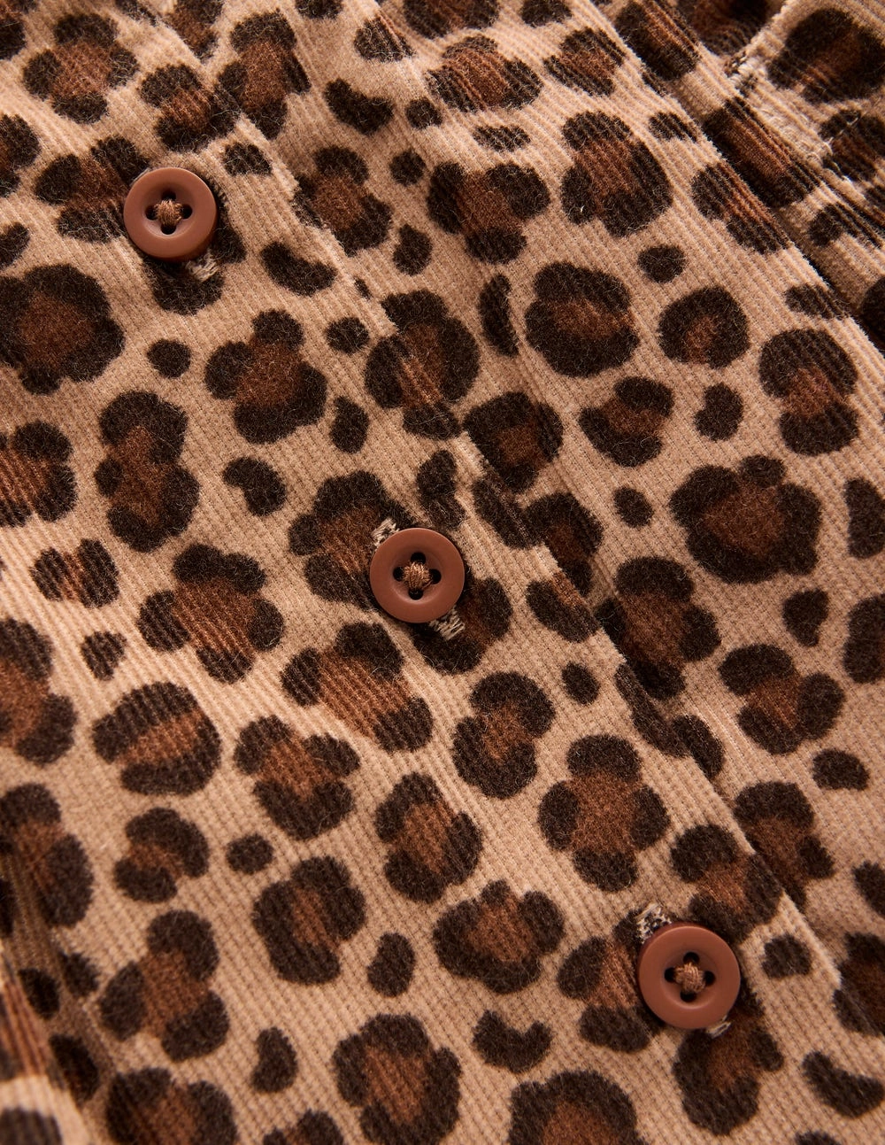 Fade Resistant Cloth Light Edge Button-through Mini Skirt-Leopard Print