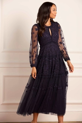 Trendy pick Autumn Lace Long Sleeve Ankle Gown