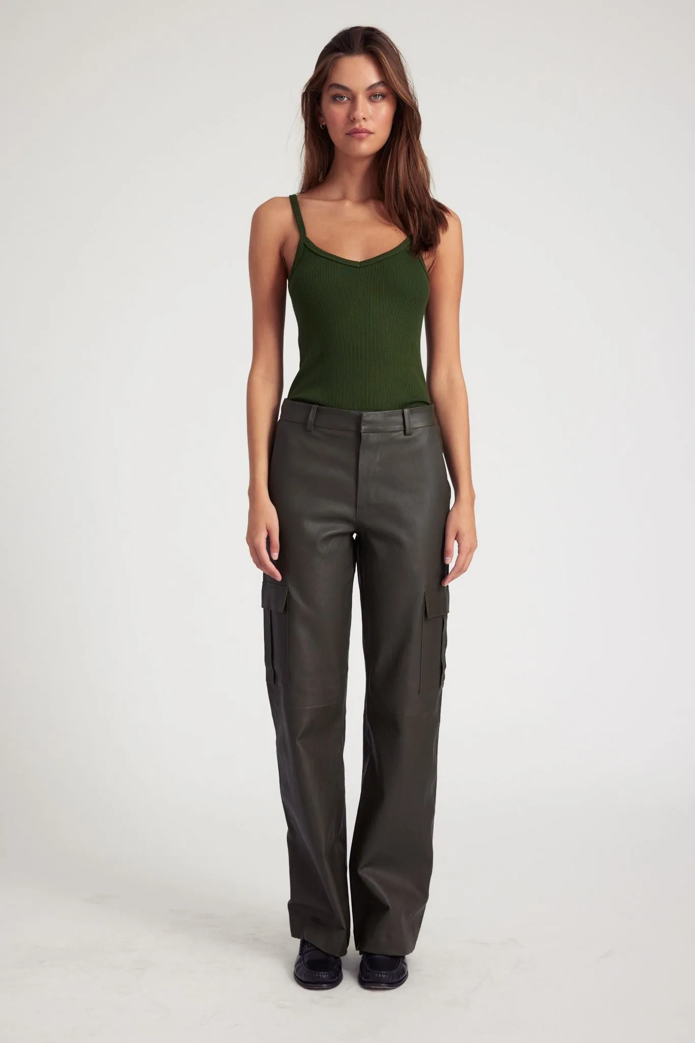 Cactus Leather Cargo Trousers Flexible Comfort
