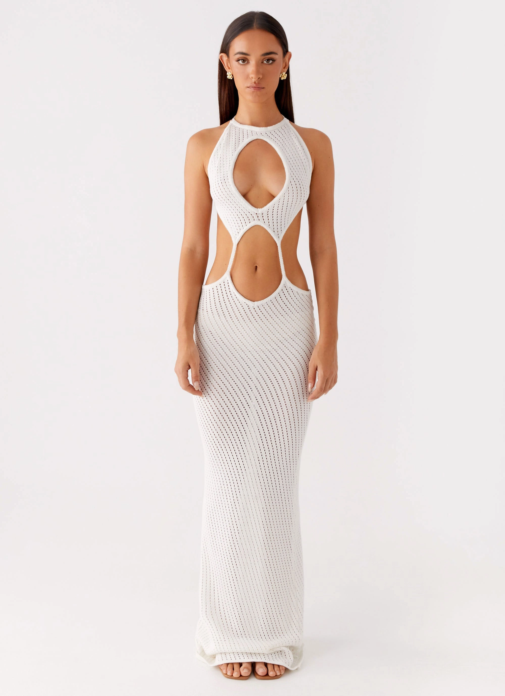 Caicos Crochet Maxi Dress - White