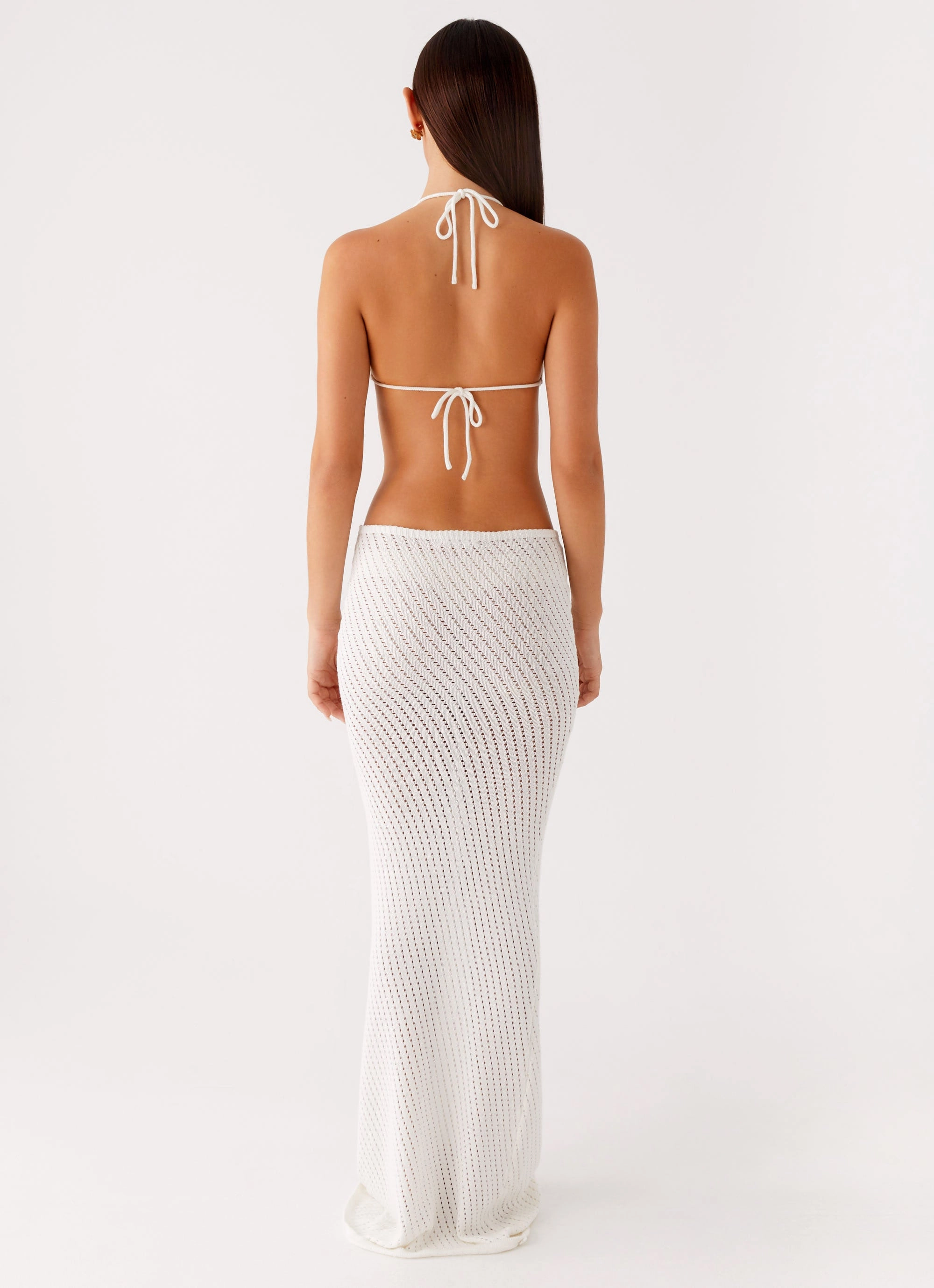 Caicos Crochet Maxi Dress - White