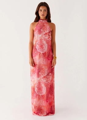California Maxi Dress - Flamingo Fling