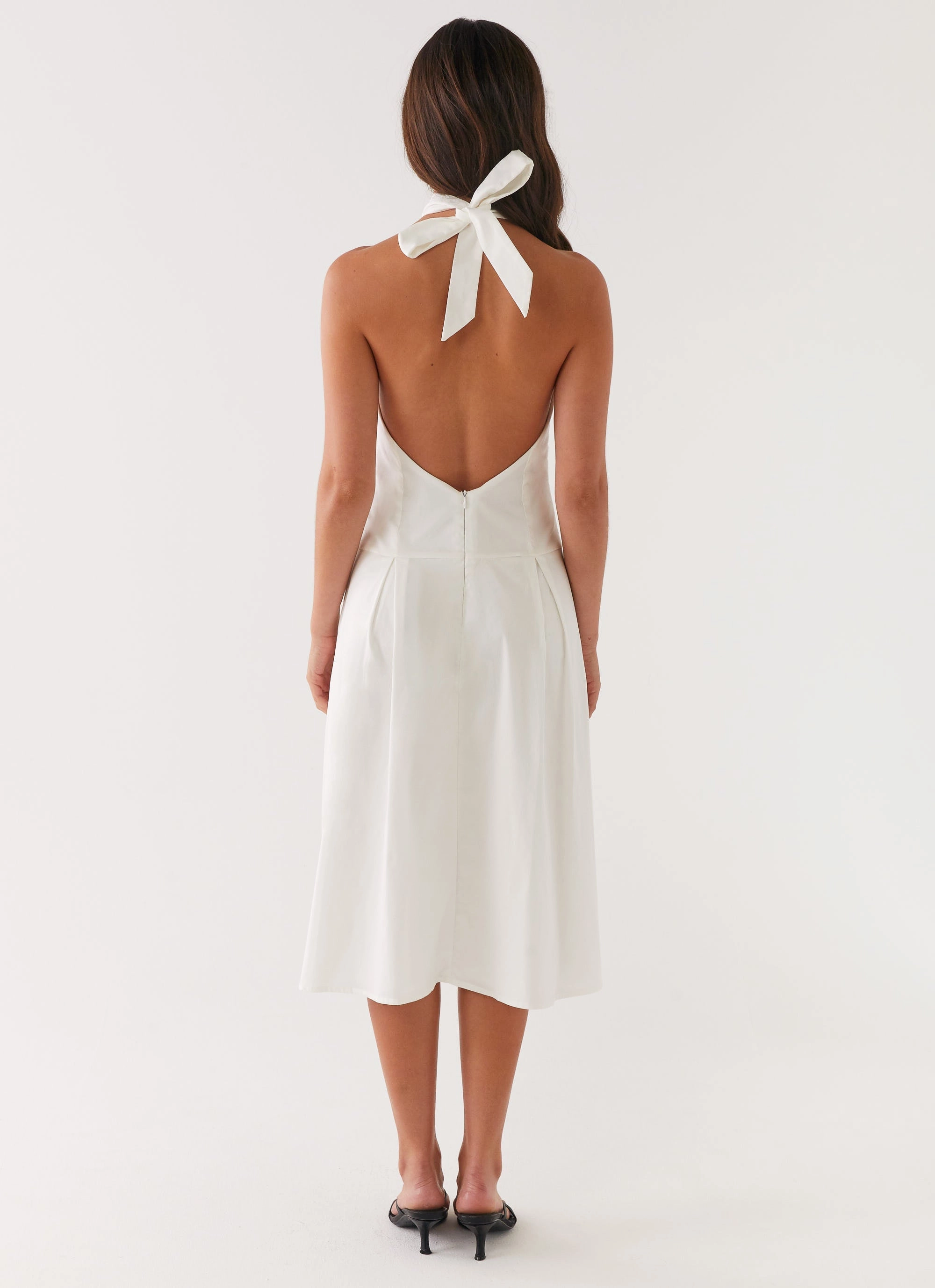 Calla Halter Midi Dress - White