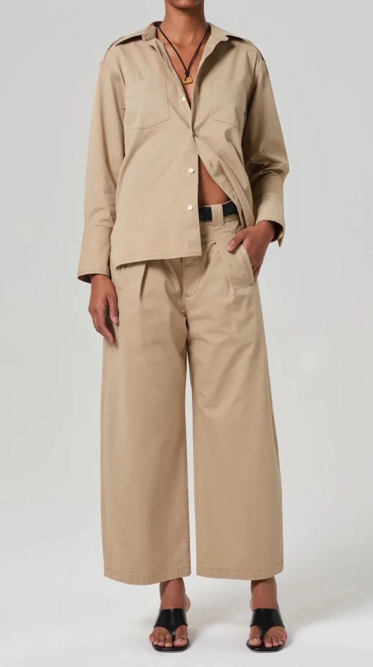 Cara Cropped Pleated Trouser in Catalina Trendy Vibe