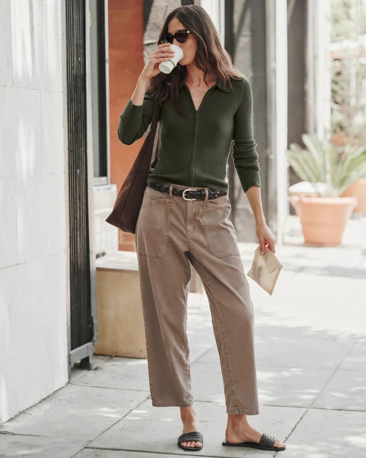 Easy Stretch Carissa Twill Pant in Dark Plum