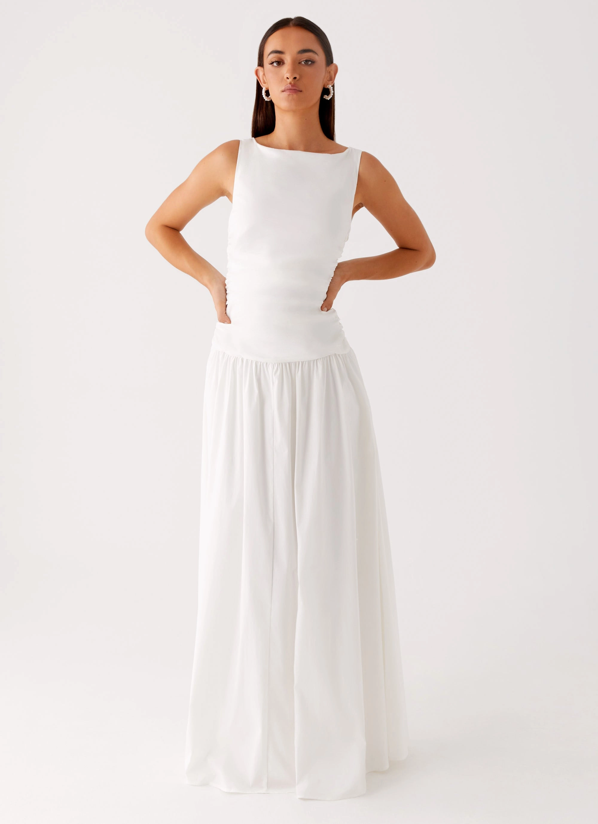 Carmel High Neck Maxi Dress - White