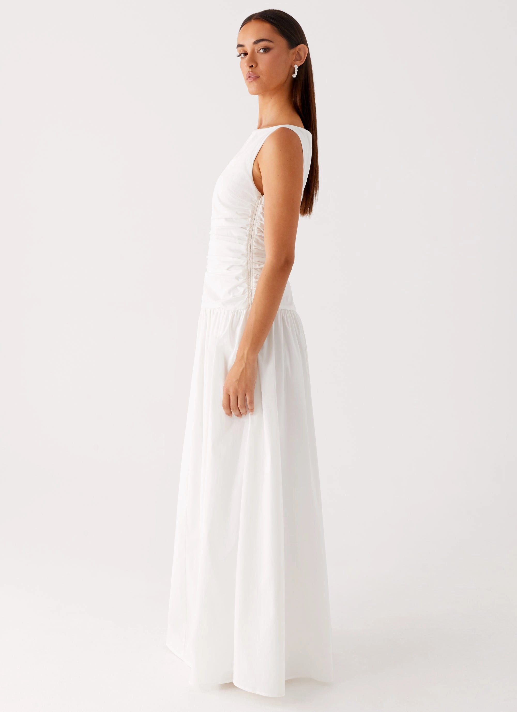 Carmel High Neck Maxi Dress - White