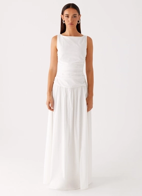 Carmel High Neck Maxi Dress - White