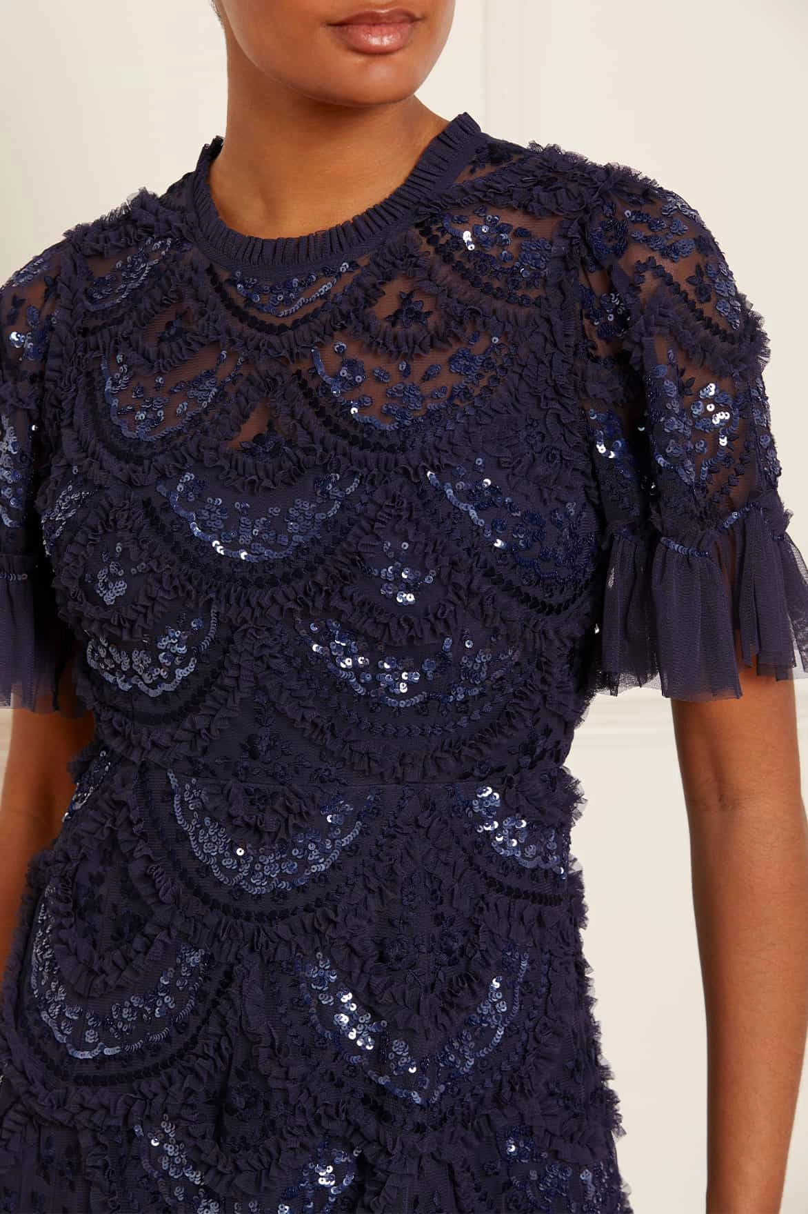 Comfortable fit dress Carmen Ruffle Ankle Gown