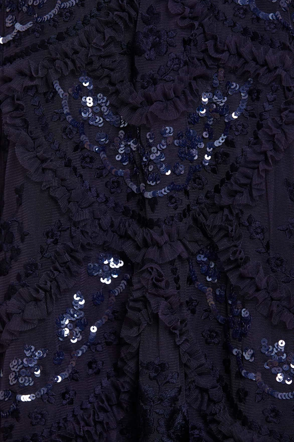 Carmen Ruffle Ankle Gown Slit Detail Cool Structure