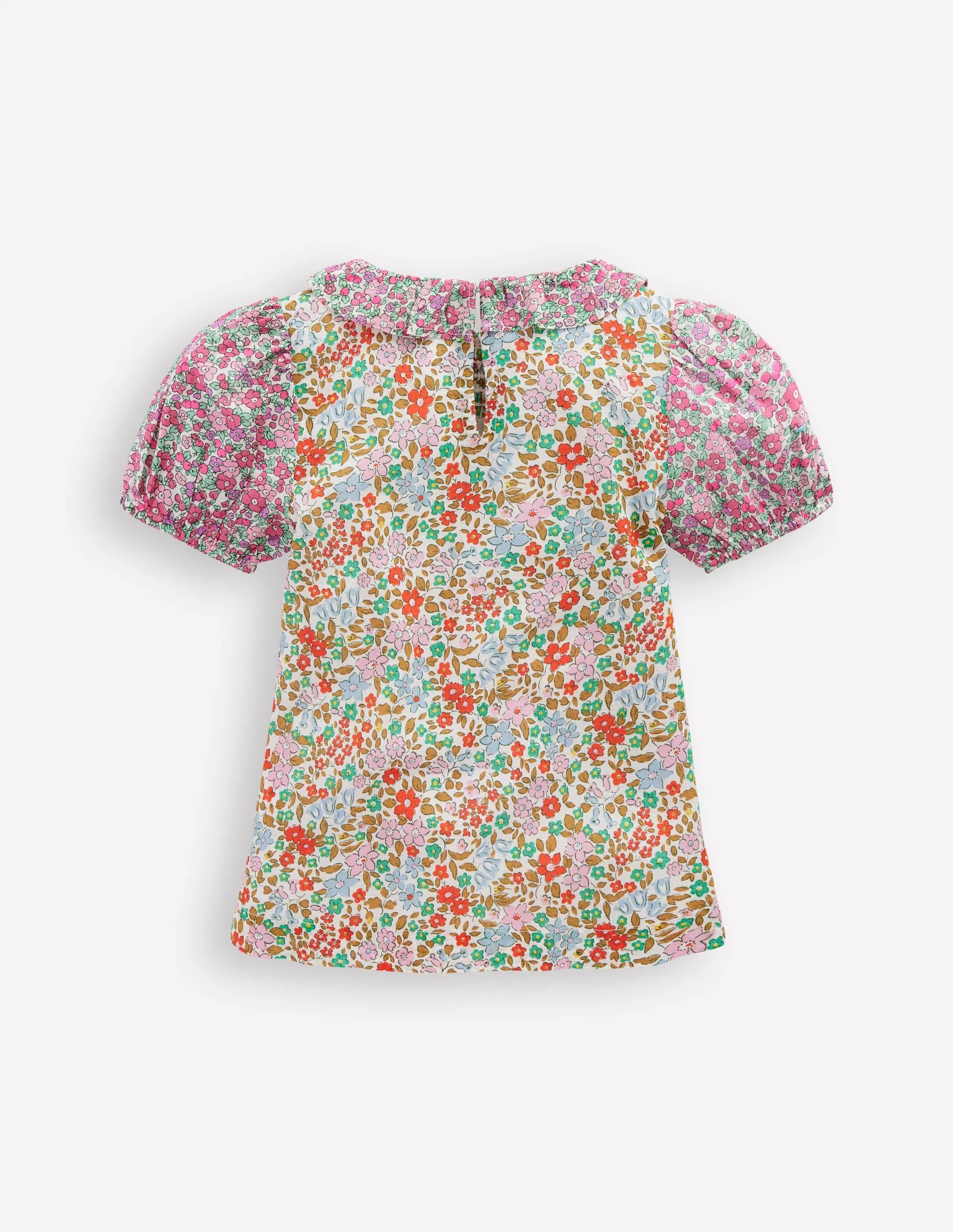 Sustainable Textile Smocked Frill Neck Blouse-Hotchpotch Floral